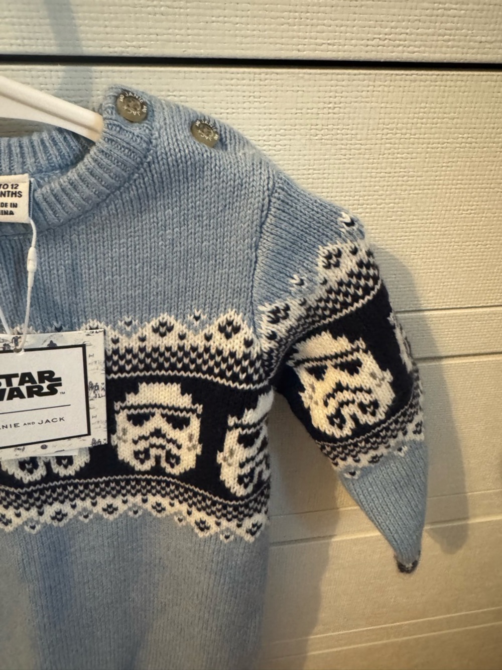 Star Wars Baby Blue Knit One-Piece Romper - Picture 3 of 4